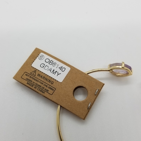 NWT Dorothy thin gold tone cuff bracelet with amethysts - Picture 2 of 4